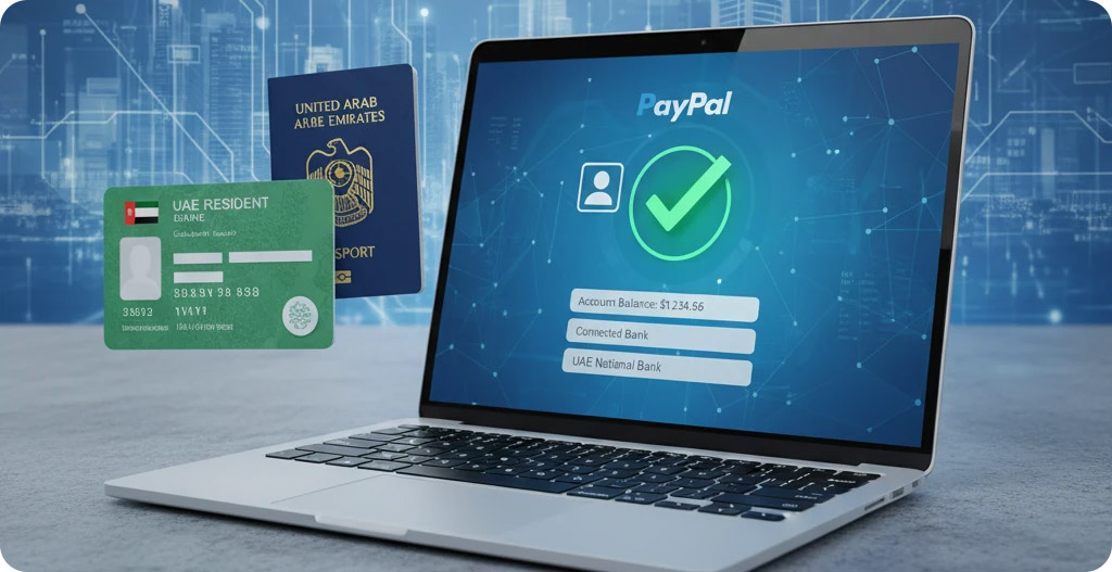 ساخت حساب پی‌پل (PayPal) وریفای شده با مدارک امارات گرافیسو