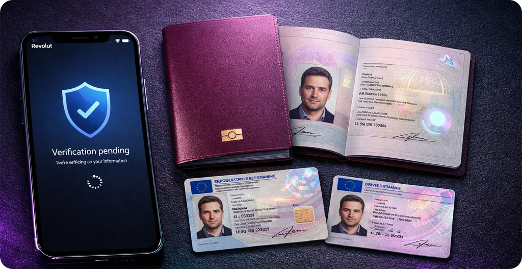 حل مشکل مدارک در نئوبانک های اروپایی مثل Revolut